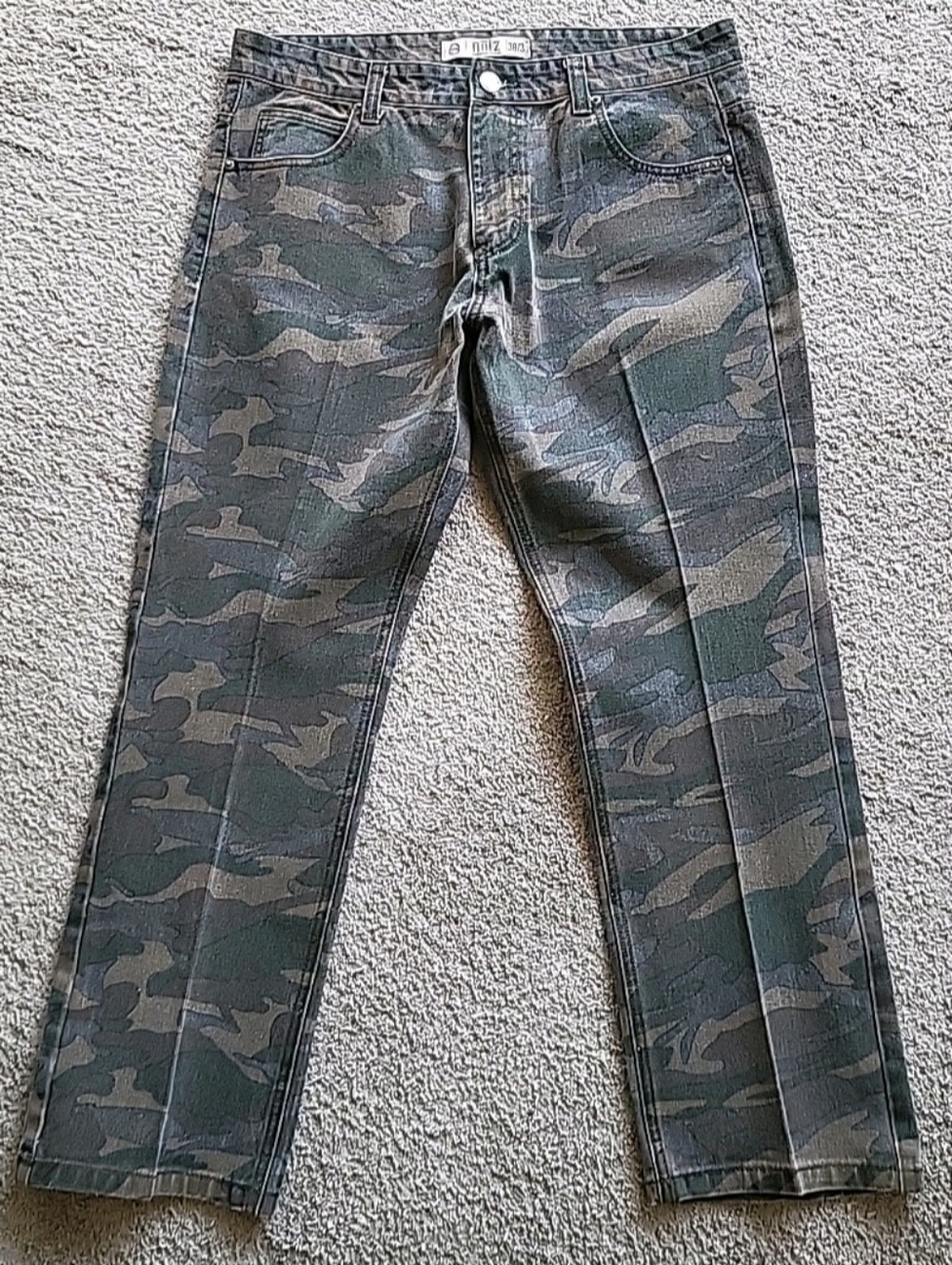 Noiz Premium Jeans Mens 38x29 Camo Camouflage Relaxed Hip-Hop Grunge Streetwear